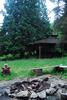 Outdoor Kitchen with red wagon