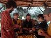 interns processing plums